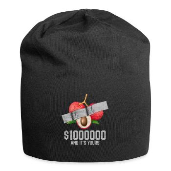 Klebeband Litschi Fruchtliebhaber Lustiges Zitat - Jersey-Beanie - Schwarz - Vorne