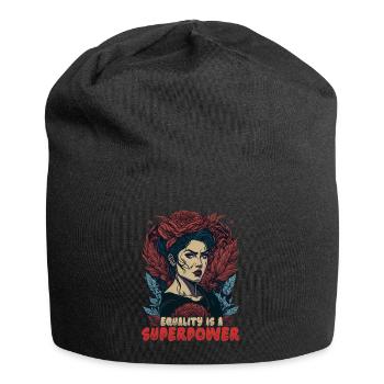 Gleichheit ist eine Superkraft - Jersey-Beanie - Schwarz - Vorne