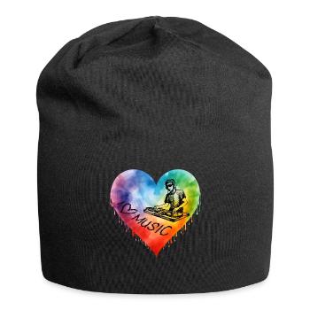 I Love Music - Jersey-Beanie - Schwarz - Vorne