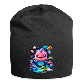 Axolotl - Jersey-Beanie - Schwarz - Vorne