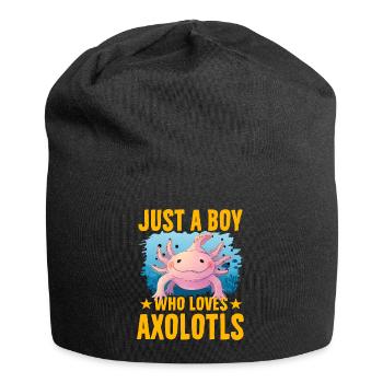 Nur ein Junge, der Axolotl liebt - Jersey-Beanie - Schwarz - Vorne