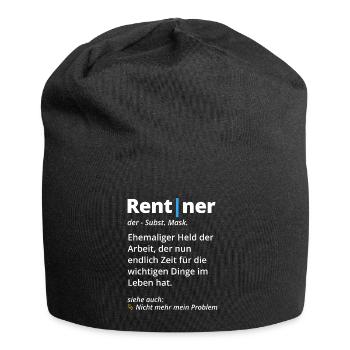 Rentner Definition Wörterbuch zum Ruhestand - Jersey-Beanie - Schwarz - Vorne