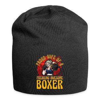 Fière épouse d’un boxeur génial - Bonnet en jersey - noir - Devant