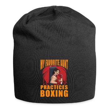 MEINE Lieblingstante trainiert Boxen - Jersey-Beanie - Schwarz - Vorne