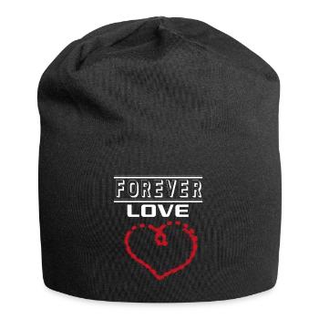Liebe Forever I Love You Herz Hearts Wahre Liebe - Jersey-Beanie - Schwarz - Vorne