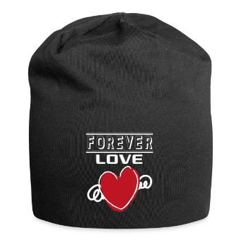 Liebe Forever I Love You Herz Hearts Wahre Liebe - Jersey-Beanie - Schwarz - Vorne