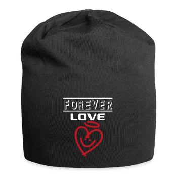 Liebe Forever I Love You Herz Hearts Wahre Liebe - Jersey-Beanie - Schwarz - Vorne