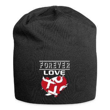 Liebe Forever I Love You Herz Hearts Wahre Liebe - Jersey-Beanie - Schwarz - Vorne