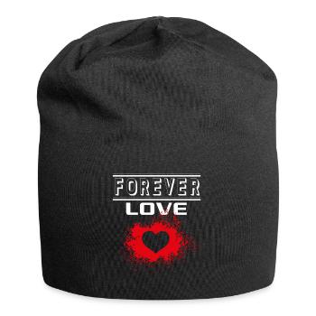 Liebe Forever I Love You Herz Hearts Wahre Liebe - Jersey-Beanie - Schwarz - Vorne