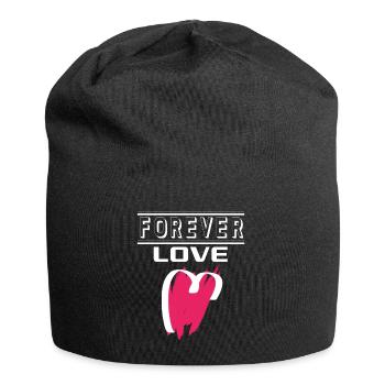 Liebe Forever I Love You Herz Hearts Wahre Liebe - Jersey-Beanie - Schwarz - Vorne