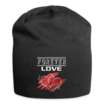 Liebe Forever I Love You Herz Hearts Wahre Liebe - Jersey-Beanie - Schwarz - Vorne