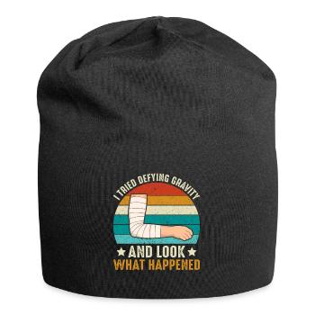 Gravity Broken Bone Slip and Fall Accident Injury - Jersey Beanie - black - Front