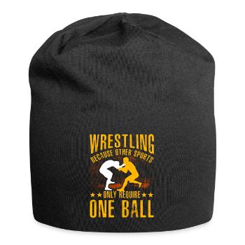 Wrestling, weil andere Sportarten nur eine - Jersey-Beanie - Schwarz - Vorne