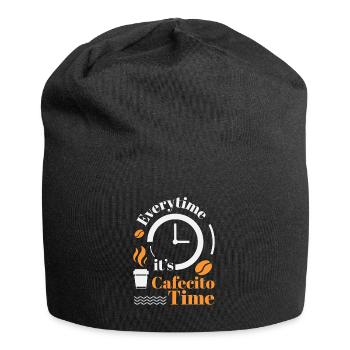 Cafecito Lover Drinking Cafecito Mix Cuban Coffee - Jersey Beanie - black - Front