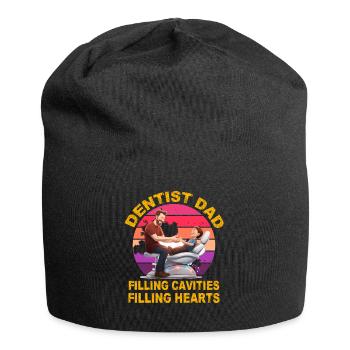 Dentist Dad filling Cavities filling Hearts - Jersey Beanie - black - Front