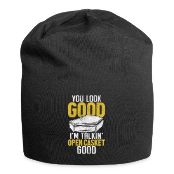 Im Talking Open Casket Good Funny Mortician - Jersey Beanie - black - Front