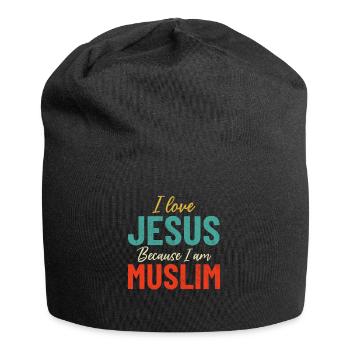 Ich liebe Jesus, weil ich Muslim bin Retro Muslim - Jersey-Beanie - Schwarz - Vorne