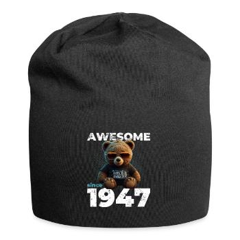 77th Birthday Original 1947 Vintage 1947 Bear Cute - Jersey Beanie - black - Front
