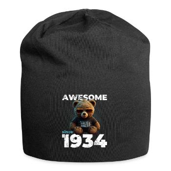 90th Birthday Original 1934 Vintage 1934 Bear Cute - Jersey Beanie - black - Front