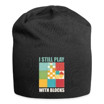 Lustiges Quilten, ich spiele immer noch mit Blocks Quilt - Jersey-Beanie - Schwarz - Vorne