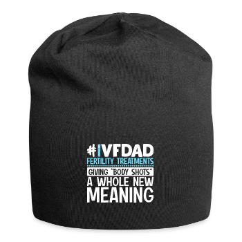 IVF Dad Funny Embryology Egg Retrieval 1 In 8 - Jersey Beanie - black - Front