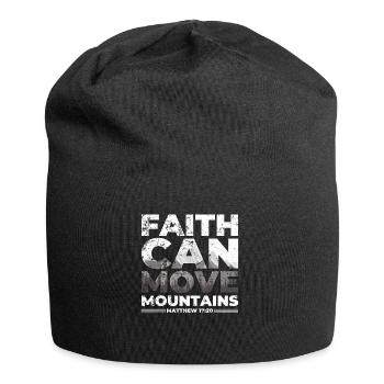 Faith can move Mountains, Christian gift. - Jersey Beanie - black - Front
