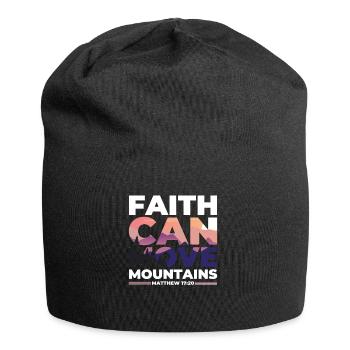 Faith can move Mountains, Christian gift. - Jersey Beanie - black - Front