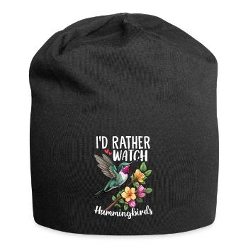 Ich würde lieber Kolibris Nektar Vogel beobachten - Jersey-Beanie - Schwarz - Vorne