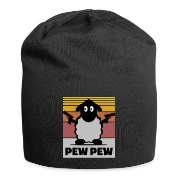 Pew Pew Schaf - Jersey-Beanie - Schwarz - Vorne