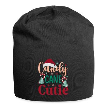 Zuckerstange Süße | Weihnachtliche Atmosphäre - Jersey-Beanie - Schwarz - Vorne