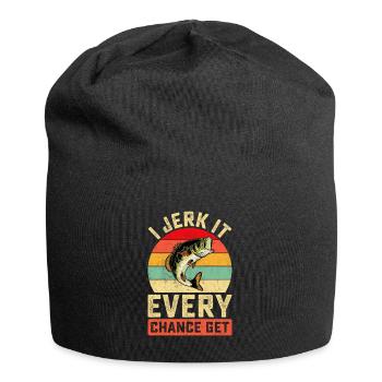 Lustiges Angeln für Männer Fischer Papa Vatertag - Jersey-Beanie - Schwarz - Vorne