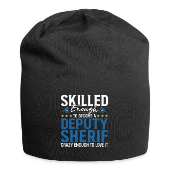 Stellvertretender Sheriff Ersthelfer Lustiges Gesetz - Jersey-Beanie - Schwarz - Vorne