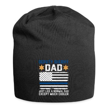 Stellvertretender Vater USA Flagge Sheriff Strafverfolgung - Jersey-Beanie - Schwarz - Vorne