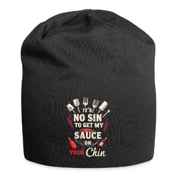 Lustig BBQ Männer Frauen Grillen Fleisch Räuchern Grillen - Jersey-Beanie - Schwarz - Vorne