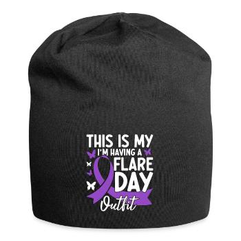C’est mon moi qui ai une éruption jour Ruban violet - Bonnet en jersey - noir - Devant