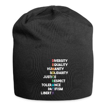 Demokratie Begriffe Respekt, Toleranz - Jersey-Beanie - Schwarz - Vorne