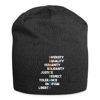 Democracy, Terms, Respect, Tolerance - Jersey Beanie - charcoal grey - Front