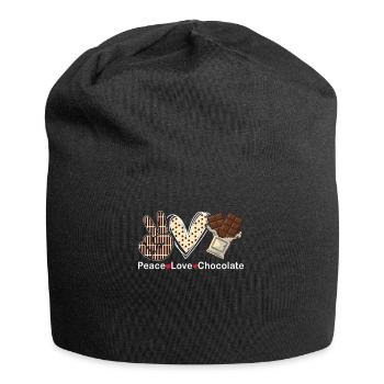 Peace Love Chocolat Choco Bonbons Confiserie - Bonnet en jersey - noir - Devant