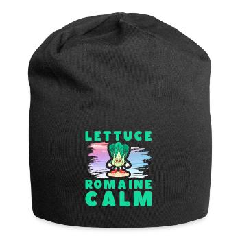 Lettuce Romaine Calm – Funny Salad - Jersey Beanie - black - Front