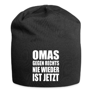 Omas gegen rechts - Jersey-Beanie - Schwarz - Vorne