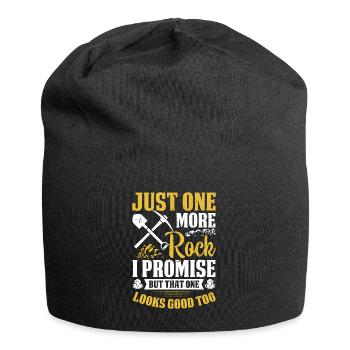 Nur noch ein Fels Ich verspreche Lustiger Geologie-Fels - Jersey-Beanie - Schwarz - Vorne