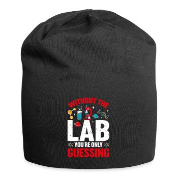 Ohne das Labor errät man nur lustiges Labor - Jersey-Beanie - Schwarz - Vorne