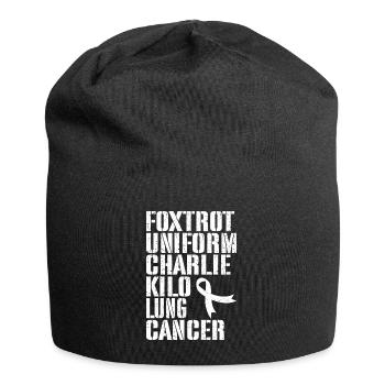 Drôle de cancer du poumon ruban blanc poumon poumon LUng - Bonnet en jersey - noir - Devant