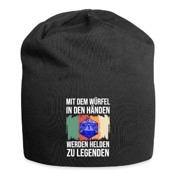 RPG Rollenspiel Legende Spruch Würfel - Jersey-Beanie - Schwarz - Vorne