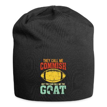 They Call Me Commish Retro Fantasy Football FFL - Jersey Beanie - black - Front