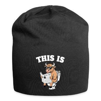 Taureau Humour Toilettes Sarcasme - Bonnet en jersey - noir - Devant