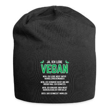 Veganer Spruch - VOrurteile Ich lebe vegan - Jersey-Beanie - Schwarz - Vorne