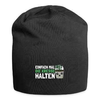 Einfach Mal die Kresse Halten Gartenlust Gärtner - Jersey-Beanie - Schwarz - Vorne