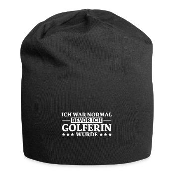 Golferin Minigolf Golf Spruch Golferin Geschenk - Jersey-Beanie - Schwarz - Vorne