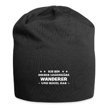 Wanderer Outdoor Lustiger Spruch Wandern Geschenk - Jersey-Beanie - Schwarz - Vorne